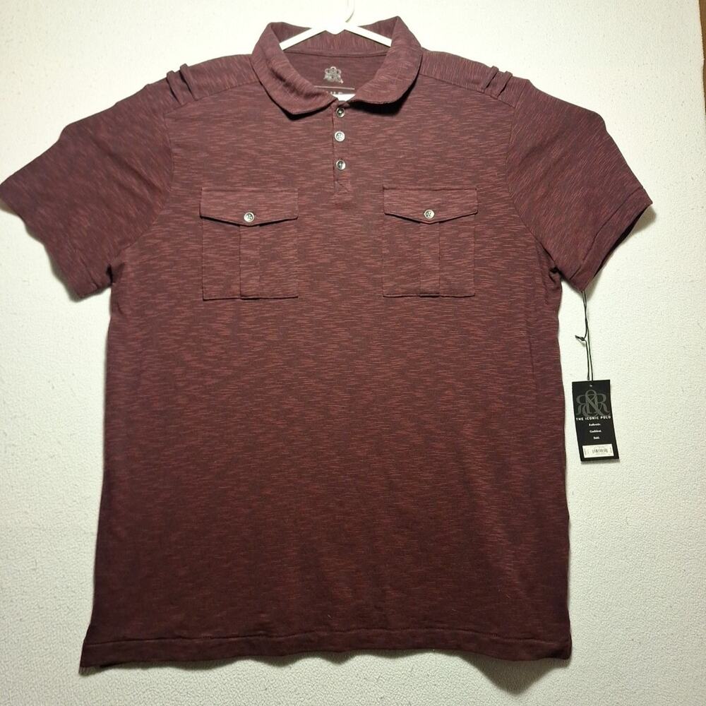rock republic polo mens xl purple heather casual short sleeve New Luxury